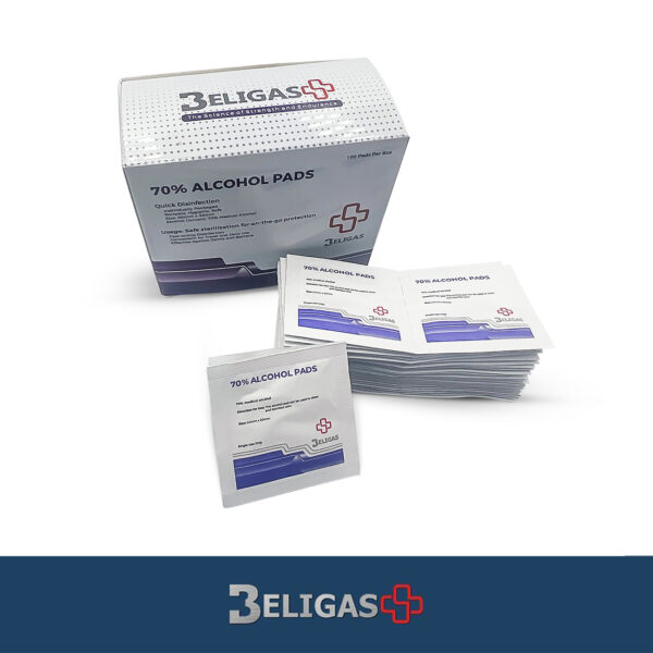 Beligas 70% Alcohol Pads 100 Pads Per Box - Image 2