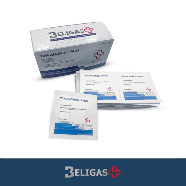 Beligas 70% Alcohol Pads 50 Pads Per Box - Image 2